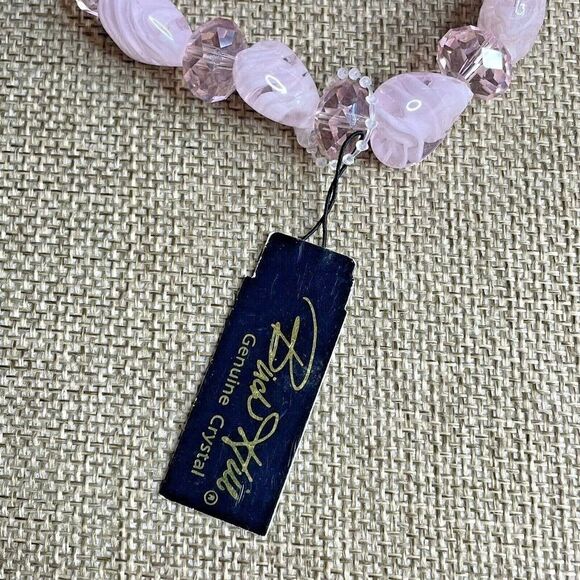 NWT Birch Hill Pink Bracelet Stretch Genuine Crystal Heart-Shaped - Picture 5 of 5